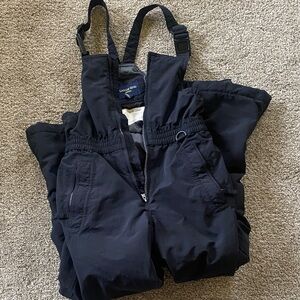 Lands' End Black Insulated Snow Bibs with Adjustable Straps